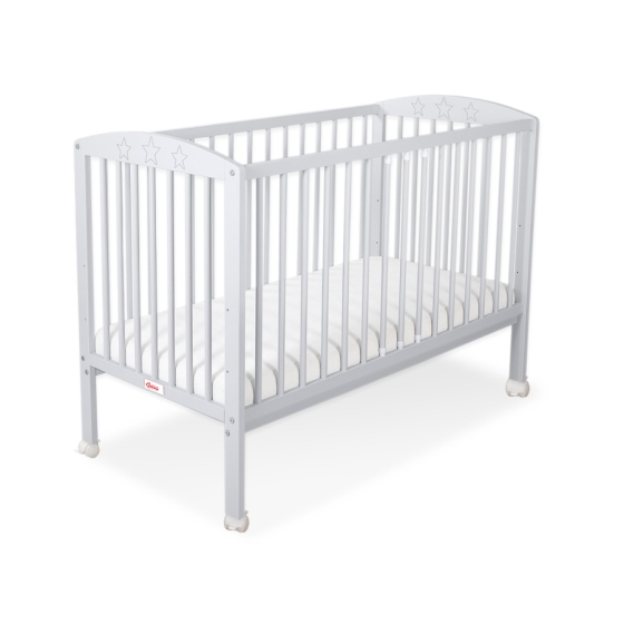 Baby cot bed 120x60cm with Stars 5002-06- Gray