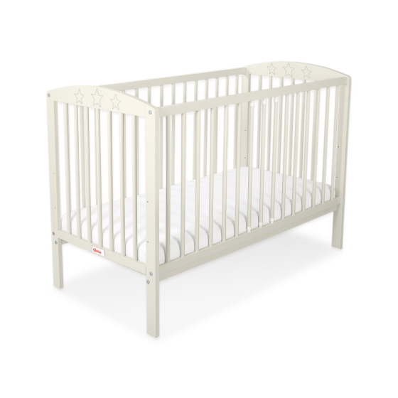 Baby cot bed 120x60cm with Stars 5002-10- cream