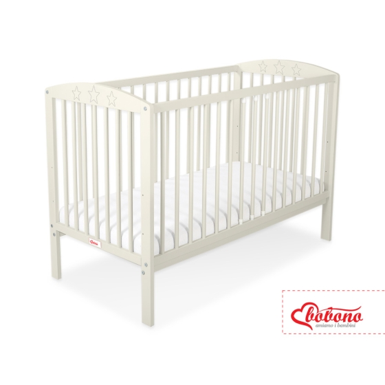 Baby cot bed 120x60cm with Stars 5002-10- cream