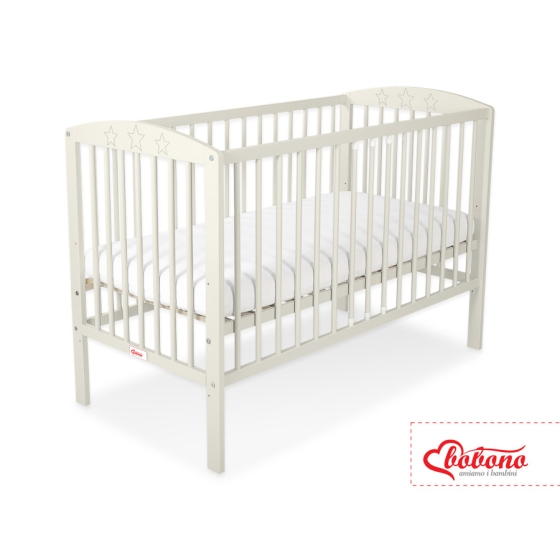 Baby cot bed 120x60cm with Stars 5002-10- cream