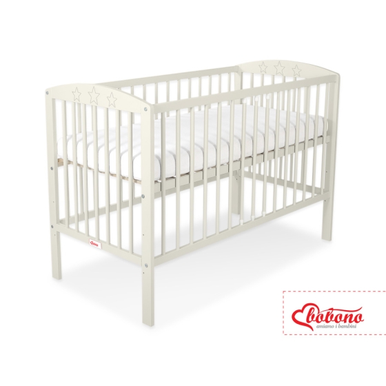 Baby cot bed 120x60cm with Stars 5002-10- cream