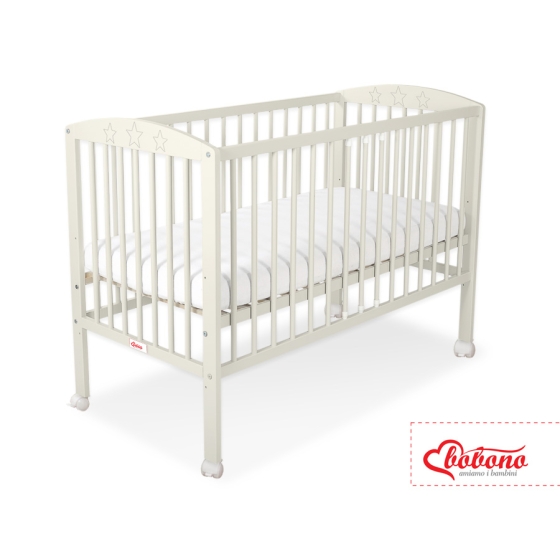 Baby cot bed 120x60cm with Stars 5002-10- cream