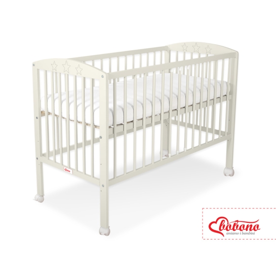 Baby cot bed 120x60cm with Stars 5002-10- cream