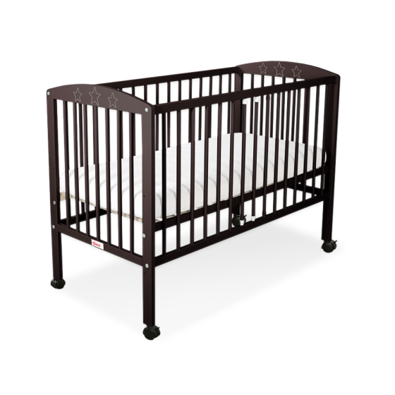 Baby cot bed 120x60cm with stars Brown