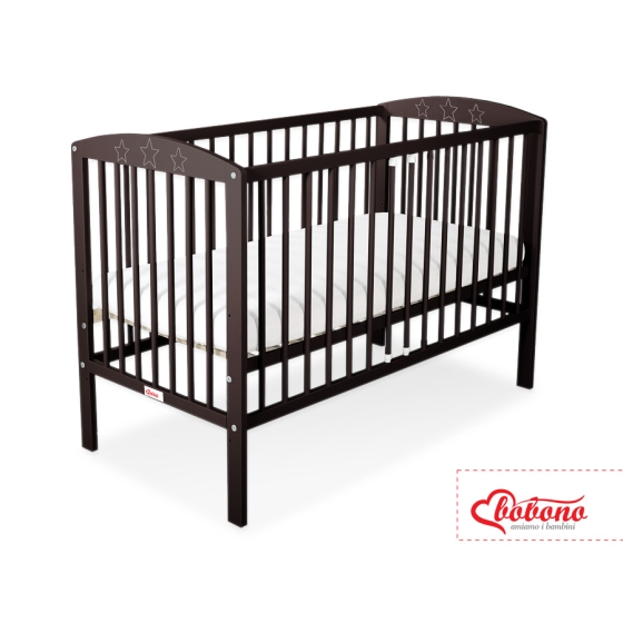 Baby cot bed 120x60cm with stars Brown