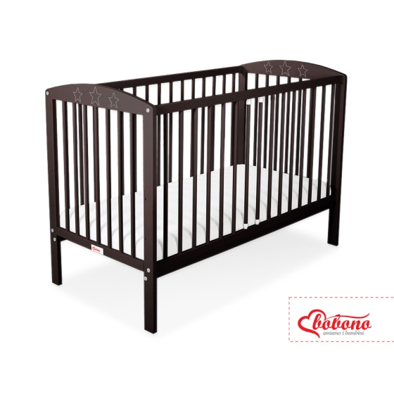 Baby cot bed 120x60cm with stars Brown