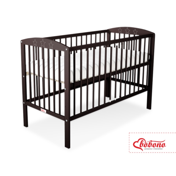 Baby cot bed 120x60cm with stars Brown