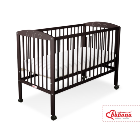 Baby cot bed 120x60cm with stars Brown