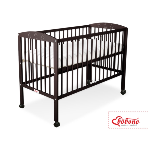 Baby cot bed 120x60cm with stars Brown