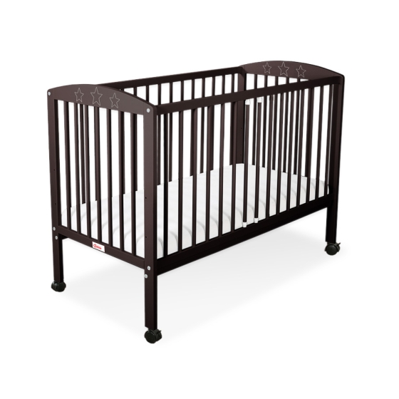 Baby cot bed 120x60cm with stars Brown