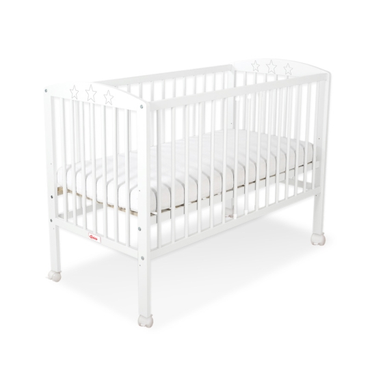 Baby cot bed 120x60cm with stars White
