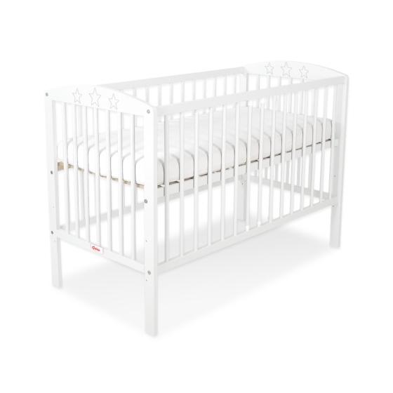 Baby cot bed 120x60cm with stars White