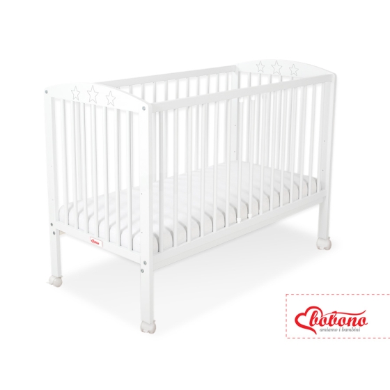 Baby cot bed 120x60cm with stars White