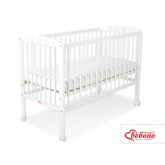 Baby cot bed 120x60cm with stars White