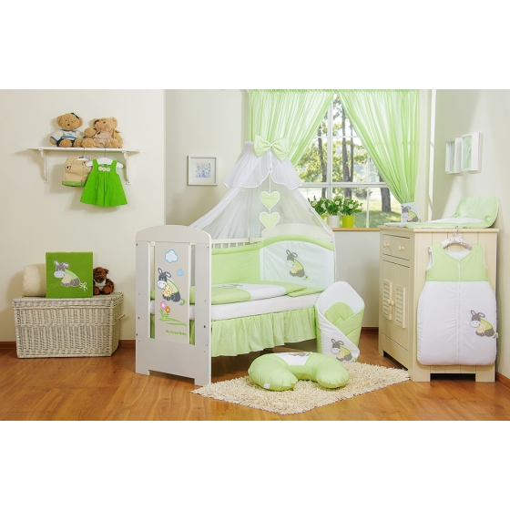 Baby Cot Bed Mosquito-net made of tulle- Donkey Luca green