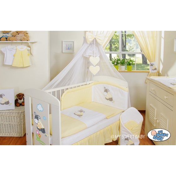 Baby Cot Bed Mosquito-net made of tulle- Donkey Luca yellow