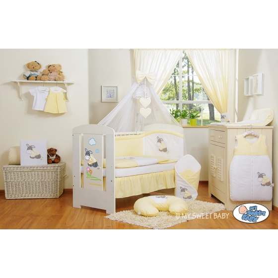 Baby Cot Bed Mosquito-net made of tulle- Donkey Luca yellow