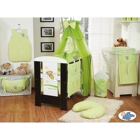 Baby Cot Bed Mosquito-net made of tulle- Good Night green