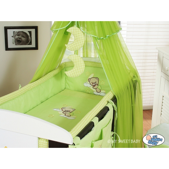 Baby Cot Bed Mosquito-net made of tulle- Good Night green