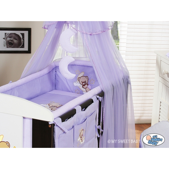 Baby Cot Bed Mosquito-net made of tulle- Good Night lilac