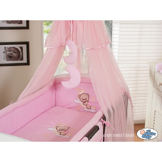 Baby Cot Bed Mosquito-net made of tulle- Good Night pink