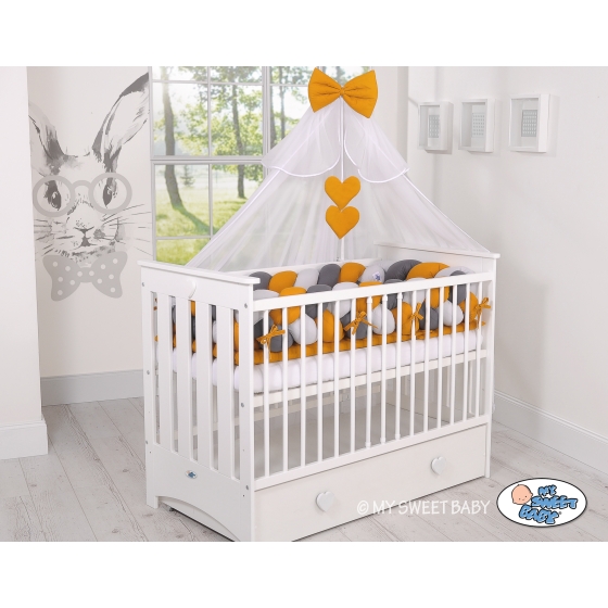 Baby Cot Bed Mosquito-net made of tulle- honey yellow