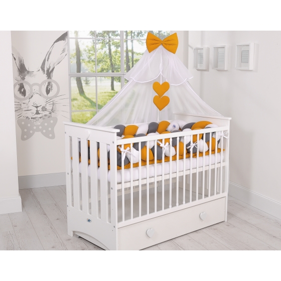 Baby Cot Bed Mosquito-net made of tulle- honey yellow