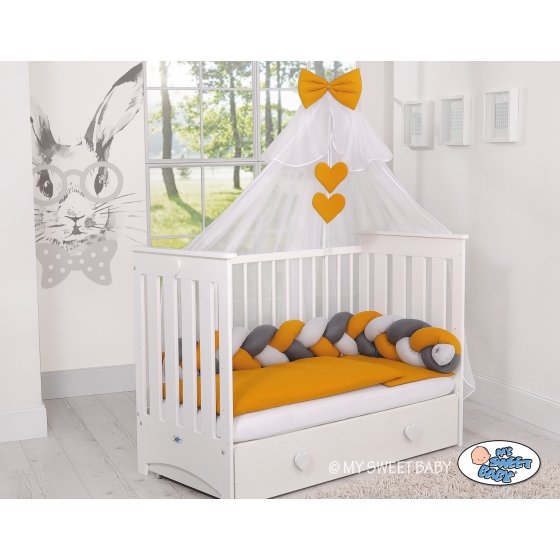 Baby Cot Bed Mosquito-net made of tulle- honey yellow