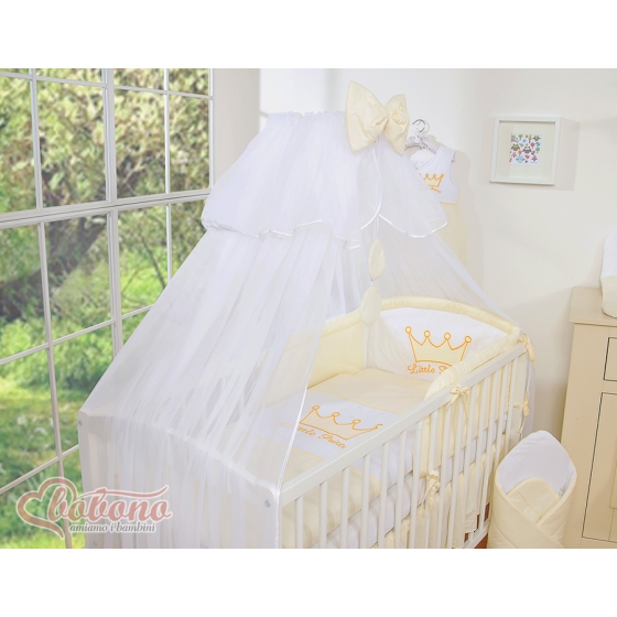 Baby Cot Bed Mosquito-net made of tulle- Little Prince/Princess cream