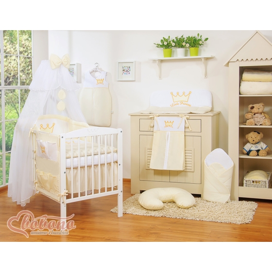 Baby Cot Bed Mosquito-net made of tulle- Little Prince/Princess cream