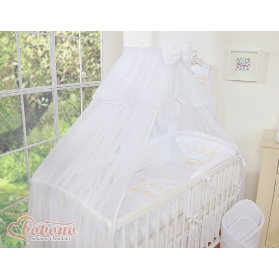 Baby Cot Bed Mosquito-net made of tulle- Little Prince/Princess white
