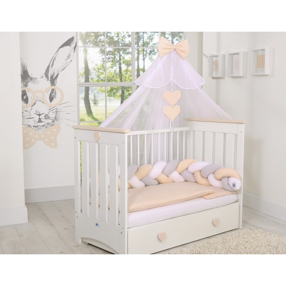Baby Cot Bed Mosquito-net made of tulle- white