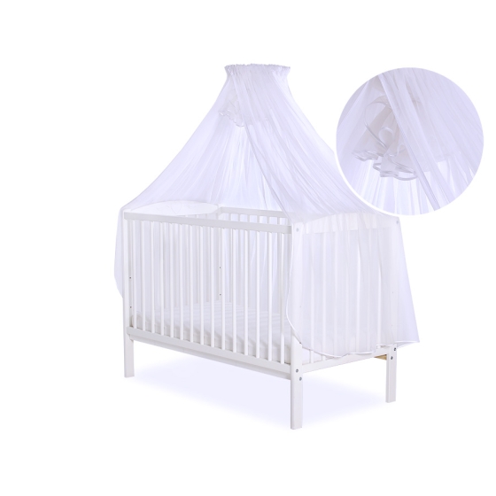 Baby Cot Bed Mosquito-net made of tulle - white
