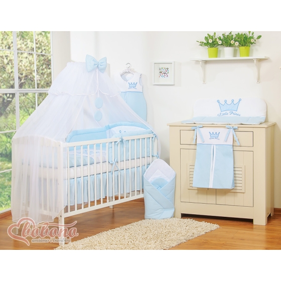 Baby Cot Bed Tulle Mosquito-net- Little Prince/Princess blue