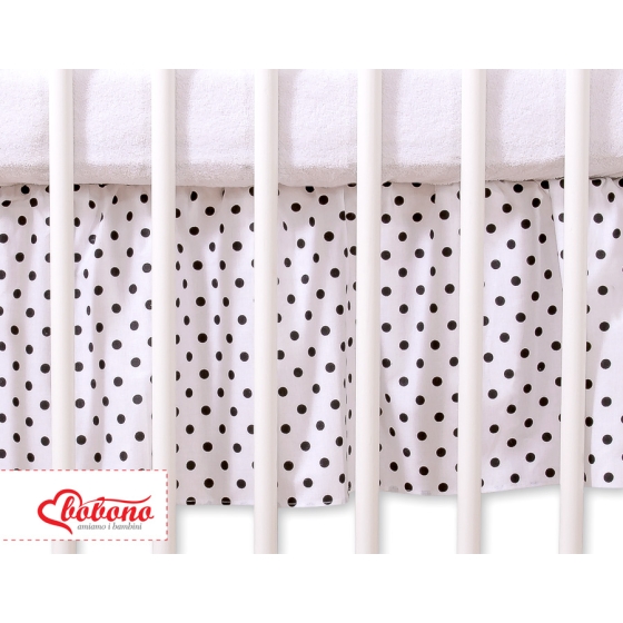 Baby cot decorative skirt dust Ruffle-Masking flounce 120x60cm- Hanging Hearts black dots on white
