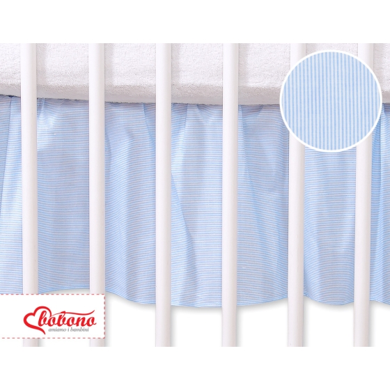 Baby cot decorative skirt dust Ruffle-Masking flounce 120x60cm- Hanging Hearts blue stripes