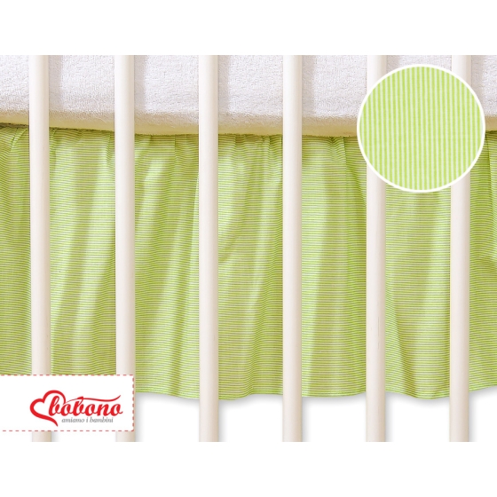 Baby cot decorative skirt dust Ruffle-Masking flounce 120x60cm- Hanging Hearts green stripes