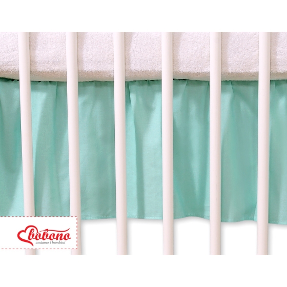 Baby cot decorative skirt dust Ruffle-Masking flounce 120x60cm- Hanging Hearts mint