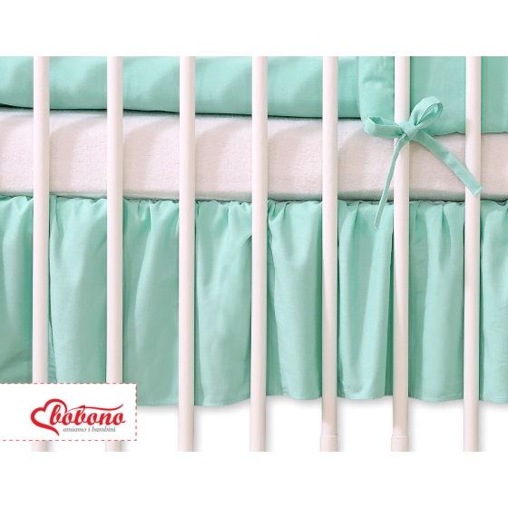 Baby cot decorative skirt dust Ruffle-Masking flounce 120x60cm- Hanging Hearts mint