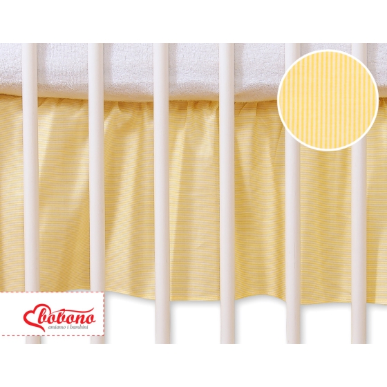 Baby cot decorative skirt dust Ruffle-Masking flounce 120x60cm- Hanging Hearts yellow stripes