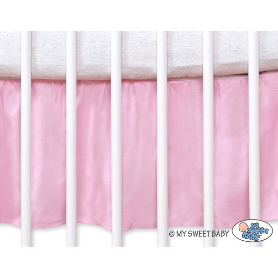Baby cot decorative skirt dust Ruffle-Masking flounce 120x60cm- Teddy Bear Barnaba pink