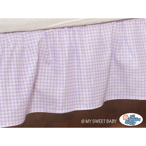 Baby cot decorative skirt dust Ruffle-Masking flounce 140x70cm- Bear with bow lilac