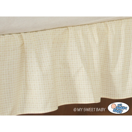 Baby cot decorative skirt dust Ruffle-Masking flounce 140x70cm- Bear with bow peach