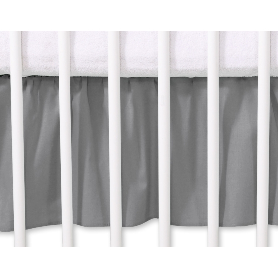 Baby cot decorative skirt dust Ruffle-Masking flounce 140x70cm- Hanging Hearts anthracite