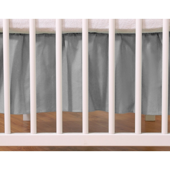 Baby cot decorative skirt dust Ruffle-Masking flounce 140x70cm- Hanging Hearts anthracite
