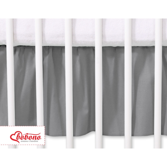 Baby cot decorative skirt dust Ruffle-Masking flounce 140x70cm- Hanging Hearts anthracite
