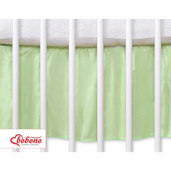 Baby cot decorative skirt dust Ruffle-Masking flounce 140x70cm- Hanging Hearts green