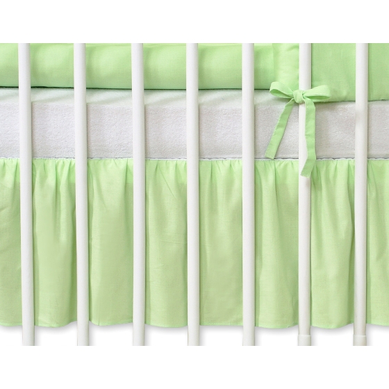 Baby cot decorative skirt dust Ruffle-Masking flounce 140x70cm- Hanging Hearts green