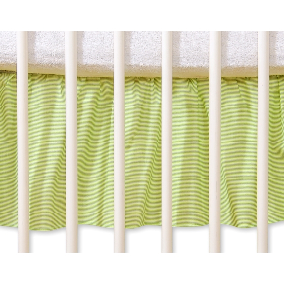 Baby cot decorative skirt dust Ruffle-Masking flounce 140x70cm- Hanging Hearts green stripes