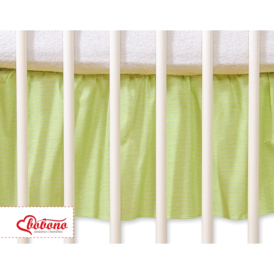 Baby cot decorative skirt dust Ruffle-Masking flounce 140x70cm- Hanging Hearts green stripes